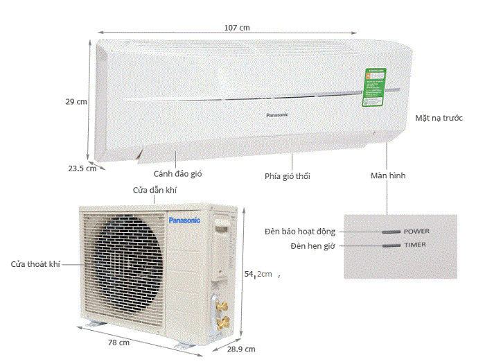 kich thước cục nóng điều hòa 